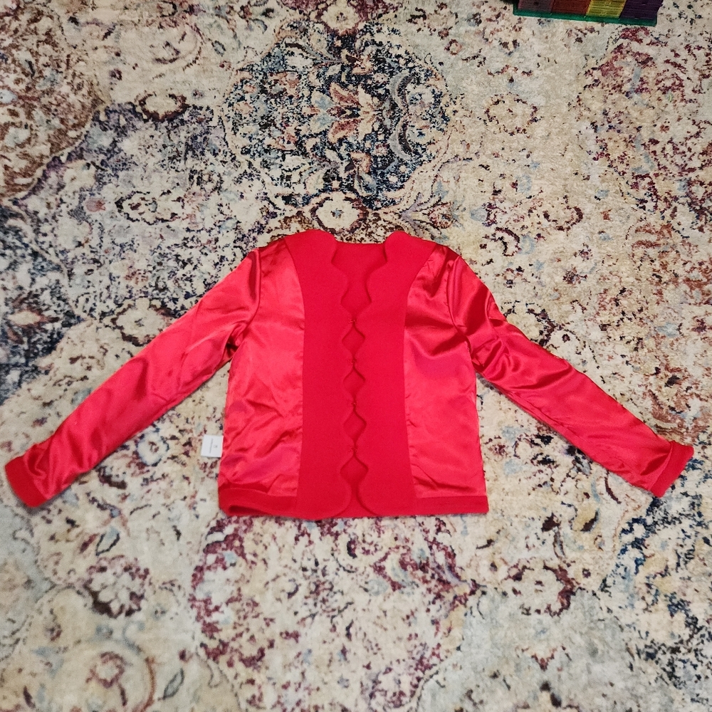 Dudley Stephens Coach House Scalloped Blazer Jacket Red Size Small - Picture 4 of 14